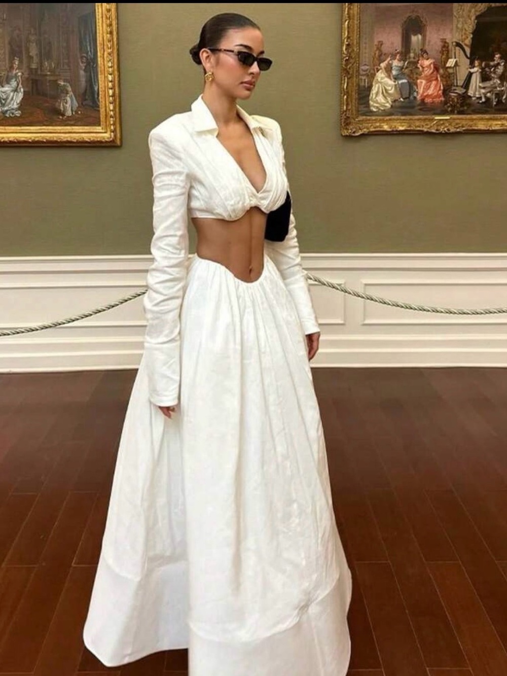White Cutout Two-Piece Maxi Dress - Women